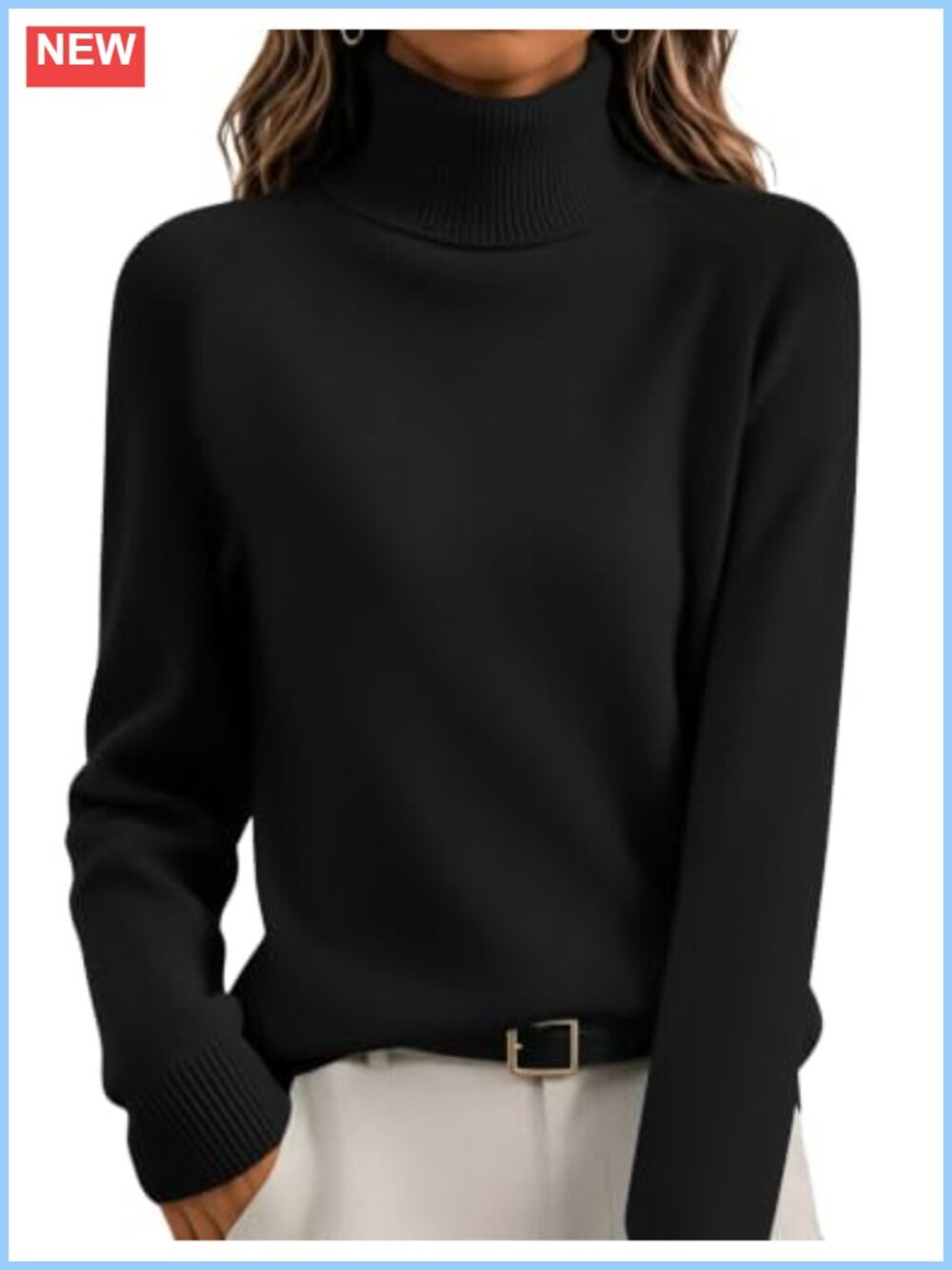 Womens Turtleneck Pullover Sweater Long Sleeve Raglan Ribbed Knit